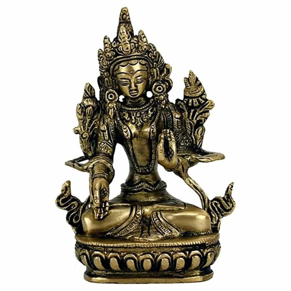 Weiße Tara Statue Messing -- 564 g; 13 cm