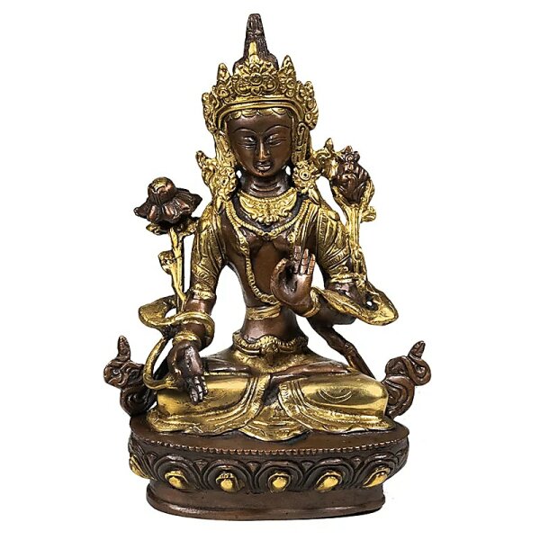 Weiße Tara Statue Messing/goldfarben -- 1710 g; 20 cm
