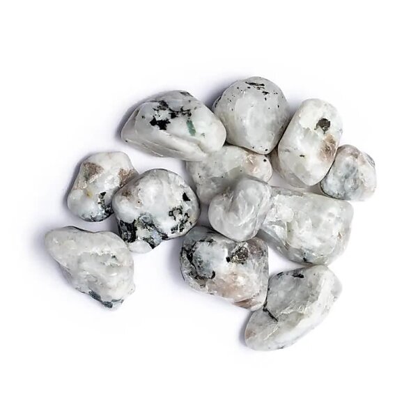 Weißer Mondstein Trommelsteine A Qualität -- ±250g; ±3-4cm