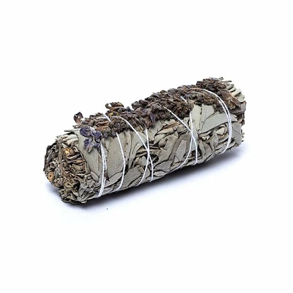 Weißer Salbei Smudge mit Lavendel S 2er-Set -- ±11x3,5cm; ±30-40g