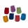 Wildlederbeutel 7 Chakra-Farben -- 7,5x5,5cm