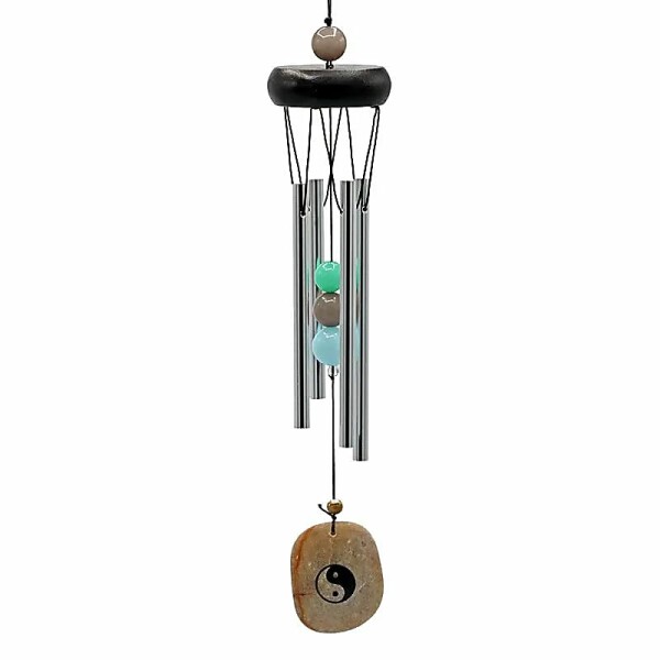 Windspiel mit 4 Stäben, Yin Yang Windfänger -- 35 cm