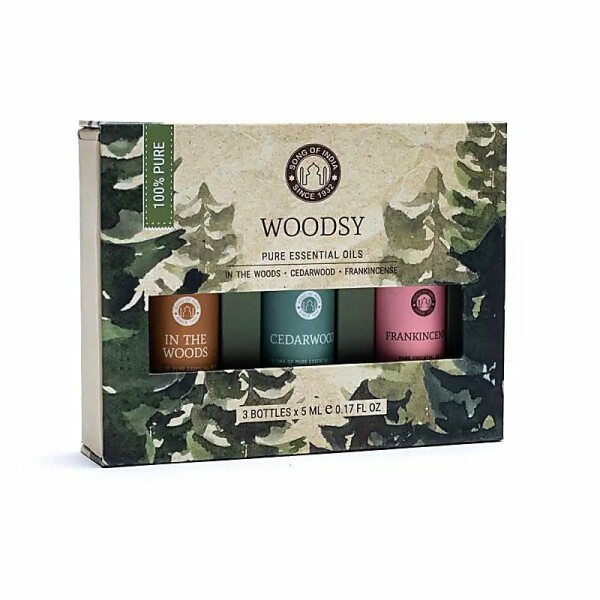 Woodsy Aromatherapie Ätherisches Öl Set  -- 3x5 ml