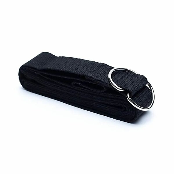 Yogagurt D-Ring Schnalle schwarz Baumwolle -- 250x4cm