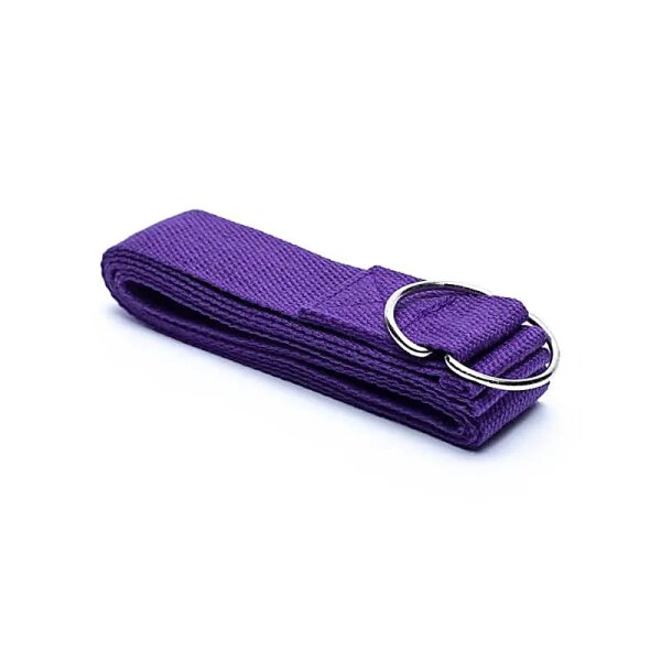 Yogagurt D-Ring Schnalle violett Baumwolle -- 183x4 cm