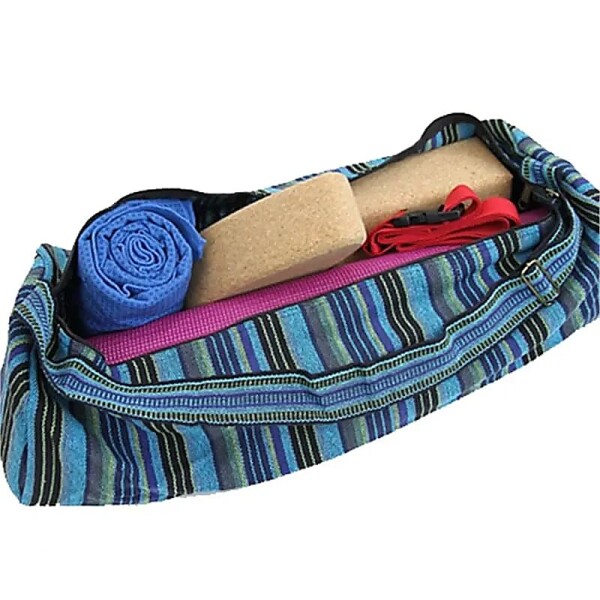 Yogatasche baumwolle blau gestreift -- 67x24 cm